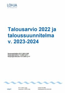 Talousarvio 2022 asiakirjan kansi