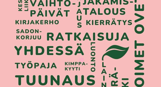 Sanapilvi kestävään kehitykseen liittyvistä sanoista